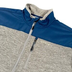 Orvis Men's Medium Bonded‎ Mesh Jacket Two Tone Gray Blue Full Zip Midweight